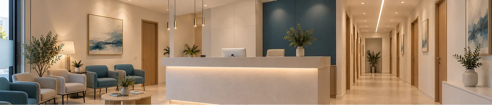 Visualización conceptual de la recepción proyectada para MedicalQ, generada mediante IA